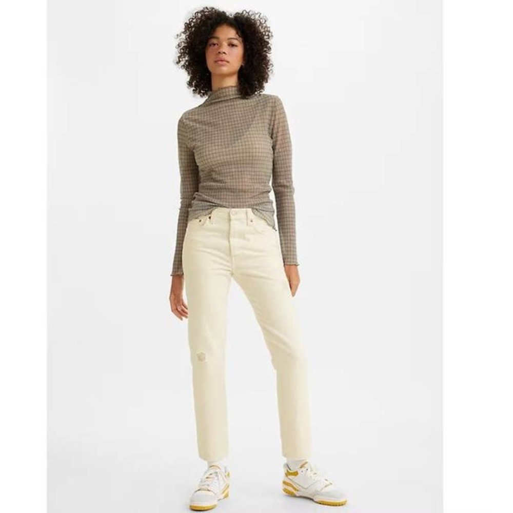 LEVIs 501 original cropped jeans ecru white 28x28